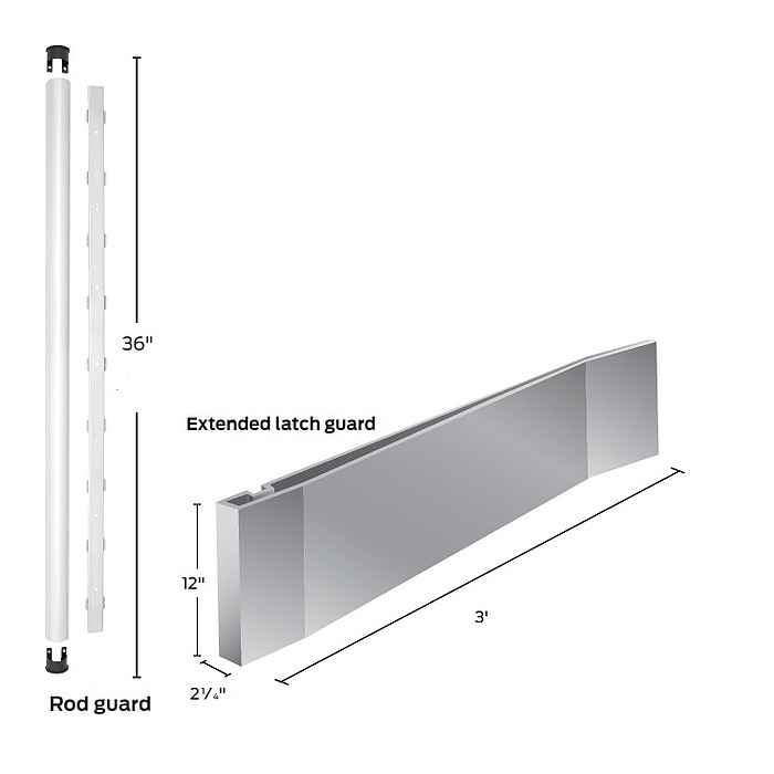 Von Duprin Special Order Rod and 3' extended Latch Guard for  Surface Vertical Rod Devices Special Orders