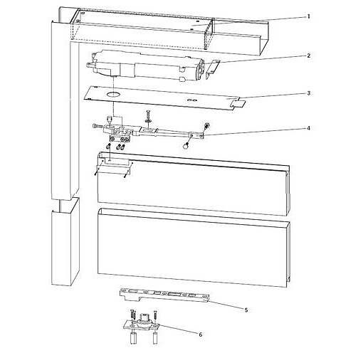 dormakaba Center Hung Side Load, Steel Door and Frame Complete Overhead Closer Overhead Closers