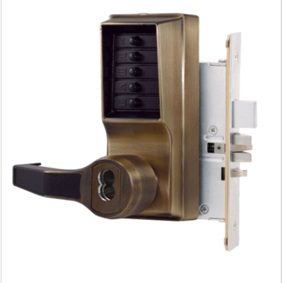 dormakaba Pushbutton Mortise Lock with Key Override, Passage and Lockout Keyless Door Locks image 4
