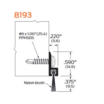 Zero International Nylon Brush Door Sweep Thresholds & Weatherstripping