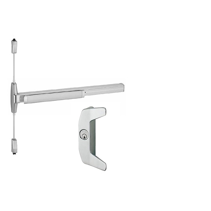 Von Duprin Narrow Stile Surface Mounted Vertical Rod Device with Night latch trim Exit Devices / Panic Bars