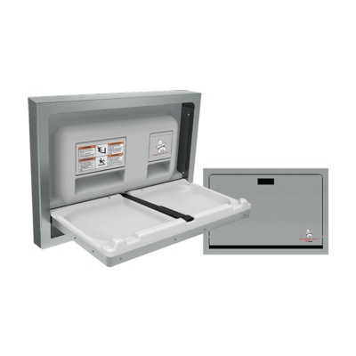 ASI Baby Changing Station, Heavy-Duty Stainless Steel, Surface Mounted Glass Solutions