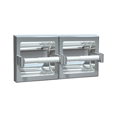 ASI Toilet Tissue Holder - Double - Satin Stainless Steel - Surface Mounted Miscellaneous Door Hardware