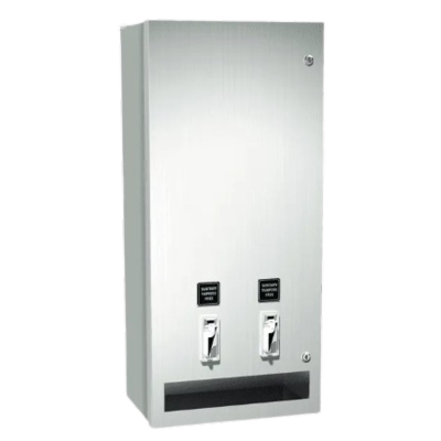 ASI Dual Napkin and Tampon Vendor, Surface Mounted Glass Solutions