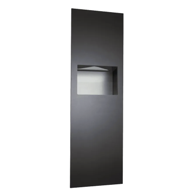 ASI Piatto™ - Fully Recessed Paper Towel Disp. & Waste Receptacle - Matte Black Phenolic Door Miscellaneous Door Hardware