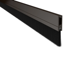 Pemko Door Bottom Sweep Black Suede Powder Coat Aluminum with Black Nylon Brush insert Special Orders