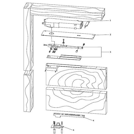 dormakaba Center Hung Side Load, Wood Door and Frame Complete Overhead Closer Overhead Closers
