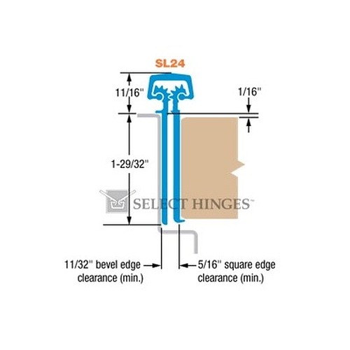 Select Hinges Special Order Heavy Duty Concealed Leaf Continuous Hinge with Edge Protector Continuous Hinges