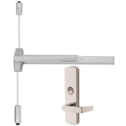 Von Duprin Surface Mounted Vertical Rod Device with Night Latch Lever Trim Vertical Rod Exit Devices