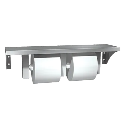Shelf with Double Toilet Tissue Holder Stainless Steel - Surface Mounted