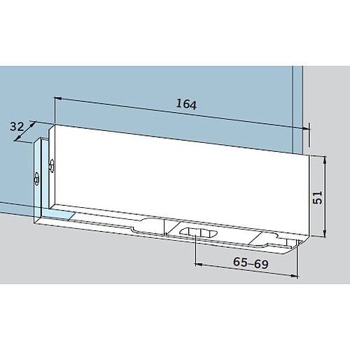 dormakaba Bottom Patch Fitting for BTS 80 Floor Closer Pivots, Hinges and Patch Fittings