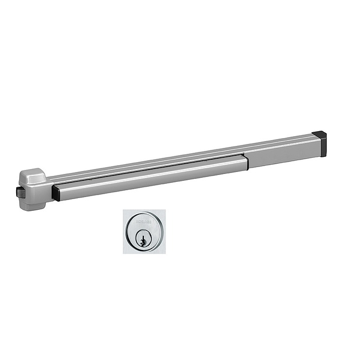 Von Duprin Rim Exit Device with Night Latch Cylinder Assembly Trim Exit Devices / Panic Bars