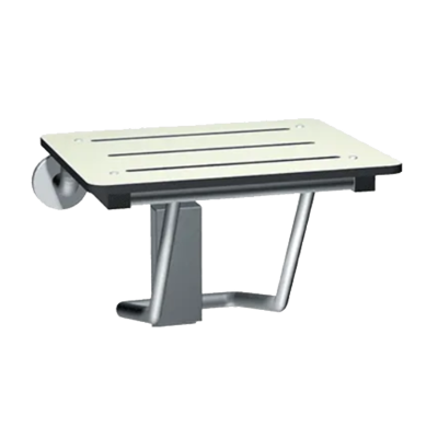ASI 8203 Folding Shower Seat  - Rectangular, ADA - Solid Phenolic, White - Compact 18