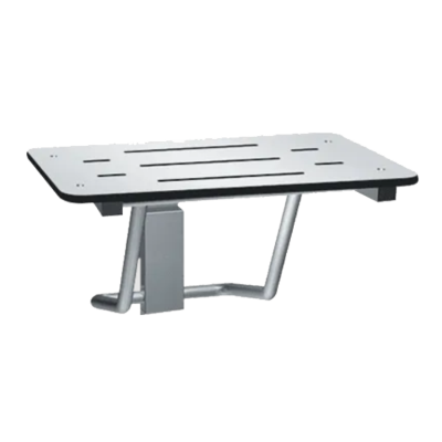ASI 8203-28 Folding Shower Seat  - Rectangular, ADA - Solid Phenolic, White - 28