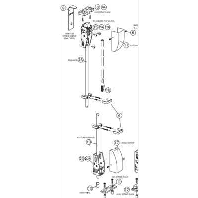 dormakaba Special Order Replacement Top Rod for Surface Mounted Vertical Rod Device Special Orders