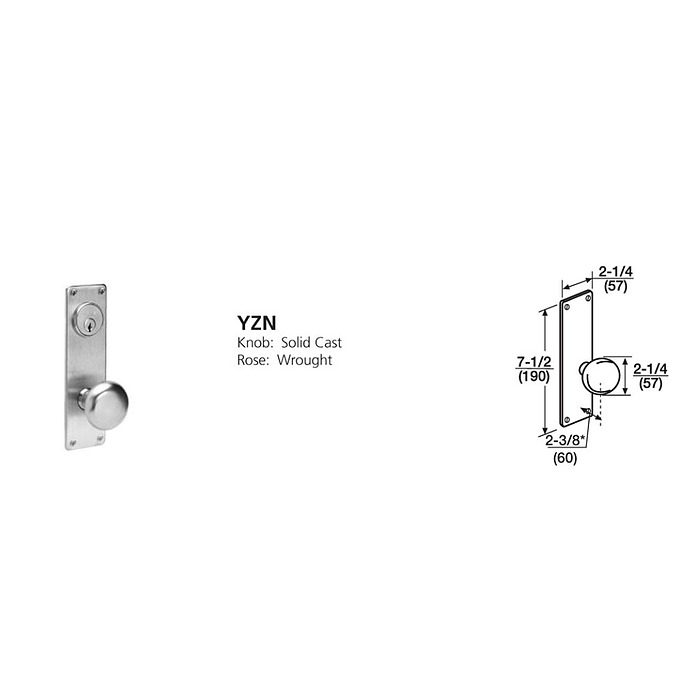 Corbin Russwin Special Order Complete Knob and Escutcheon lock with Storeroom Function-Less Cylinder Special Orders