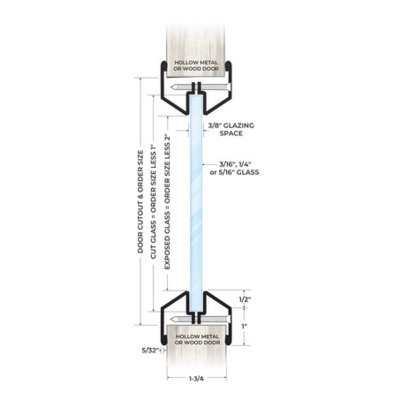 National Guard Products Beveled Lite Kit with 3/8 Glazing Pocket for 3/16 or 1/4 or 5/16 Glass Special Orders image 2