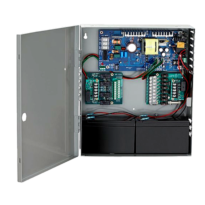Schlage PS904-4RL-BBK-KL 4-Amp Power Supply with 4-Relay Logic Board, Battery Backup, and Key Lock Power Supplies