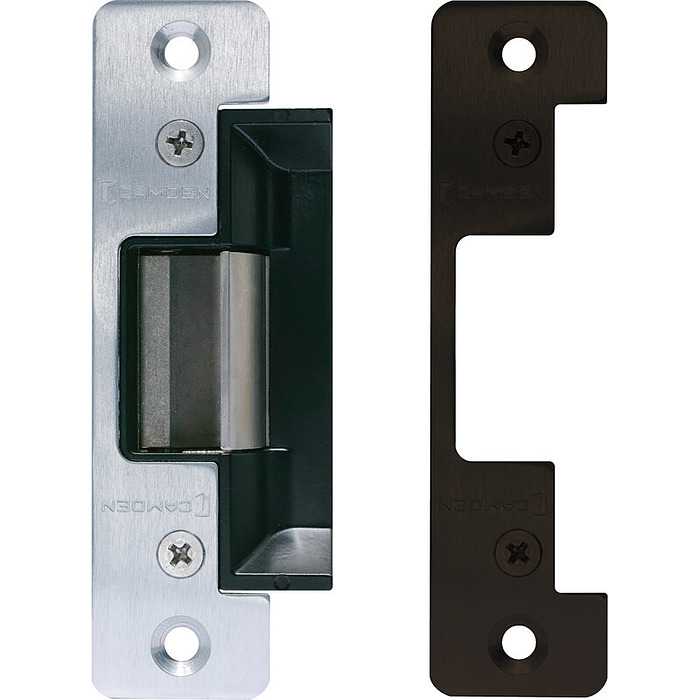 CX-ED1379 Strike w/ ANSI Round Face Plate, Aluminum and Dark Bronze