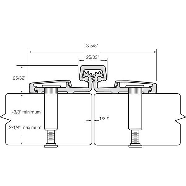 Roton Full Surface Heavy Duty Continuous Hinge for Bi-Fold Applications Continuous Hinges