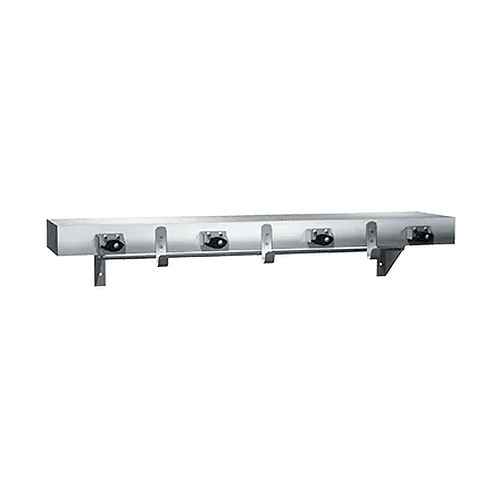 ASI Utility Hook and Mop Strip Shelf with Drying Rod, Surface Mounted Glass Solutions
