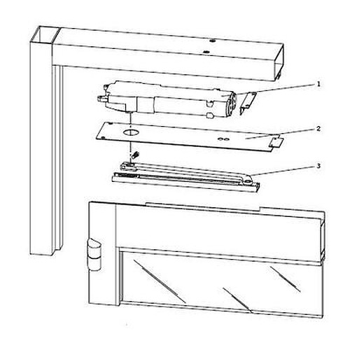 dormakaba Offset Slide Arm, Aluminum Door and Frame on Hinges-Complete Overhead Closer Overhead Closers