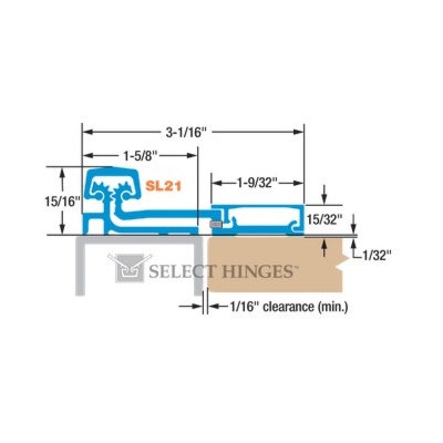 Select Hinges Regular Duty Surface Mount Swing Clear Continuous Hinge Continuous Hinges image 2