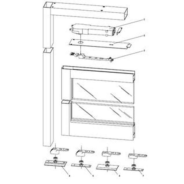 dormakaba Center Hung End Load, Aluminum Door and Frame - 7/8 Top Rail, Complete Overhead Closer Overhead Closers