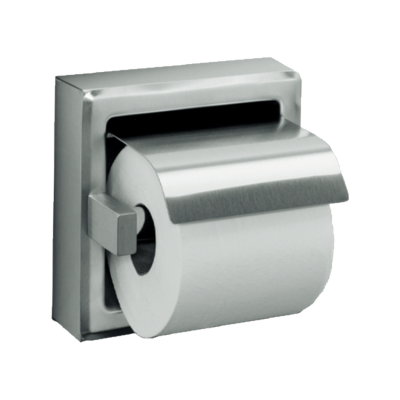 ASI 7402-HSSM Toilet Tissue Holder - Single, Hooded - Satin Stainless Steel - Surface Mounted