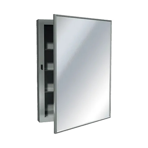 ASI Medicine Cabinet, Swing Door, Stainless Steel, Surface Mounted Glass Solutions