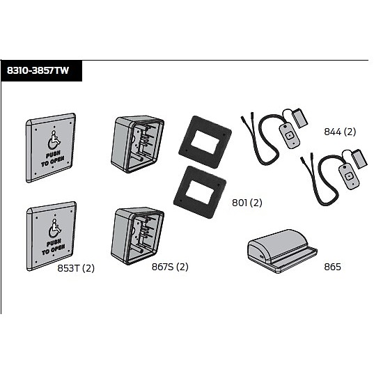 LCN Special Order 4-3/4 Square, Wireless Wall Mount Actuator Package Special Orders