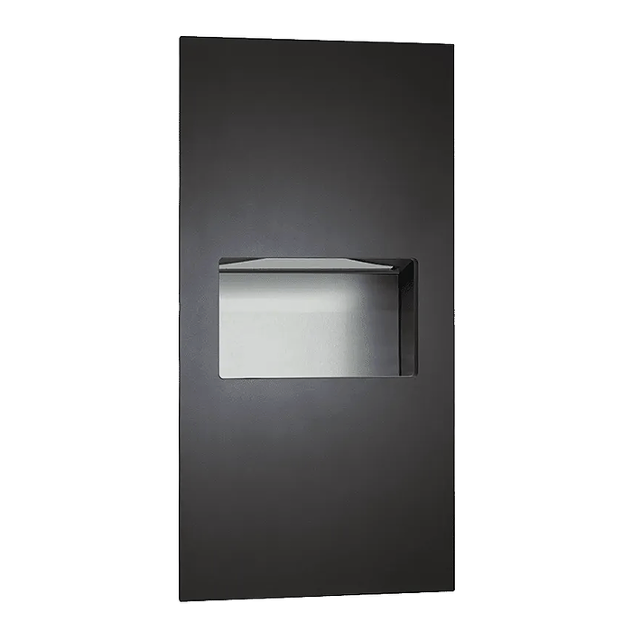 Fully Recessed Paper Towel Disp. & Waste Receptacle - Matte Black Phenolic Door