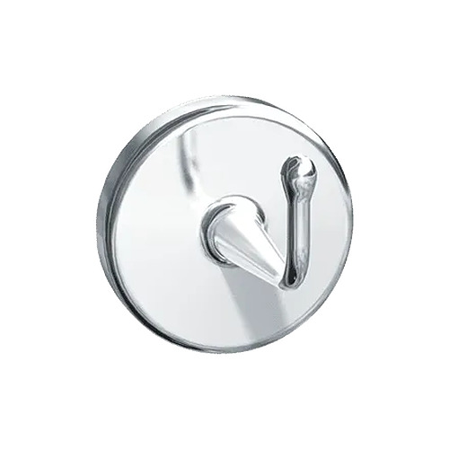 ASI Robe Hook, Heavy Duty, Surface Mounted, Concealed, Satin Chrome Plated Brass Glass Solutions