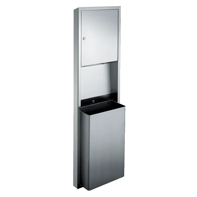 Paper Towel Dispenser and Waste Receptacle - Multi, C-Fold - 12 gal. Surface Mounted