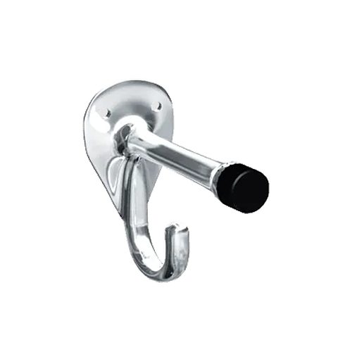 Coat Hook & Bumper - Chrome Plated Brass - Surface Mounted