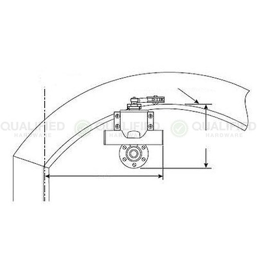 Yale Offset Adjustable Bracket for Arched or Circular Top Door Surface Mounted Closers