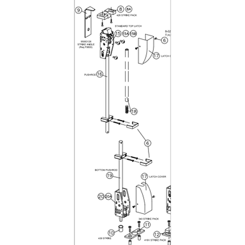 dormakaba Special Order Replacement Bottom Rod for Surface Mounted Vertical Rod Device Special Orders
