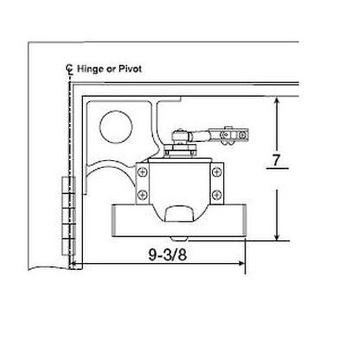 Yale Corner Bracket Surface Mounted Closers