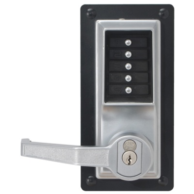 dormakaba Mechanical Pushbutton Exit Device Lock with Lever and Key Override Exit Devices / Panic Bars