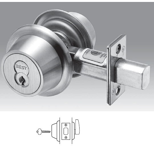 Best Heavy Duty Interchangeable Core Single Cylinder Deadbolt. 2-3/4Backset Commercial Door Locks