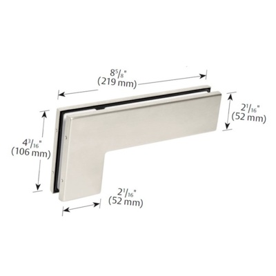 Rockwood Manufacturing Glass Sidelite Transom Patch , Black Finish Pivots, Hinges and Patch Fittings image 2