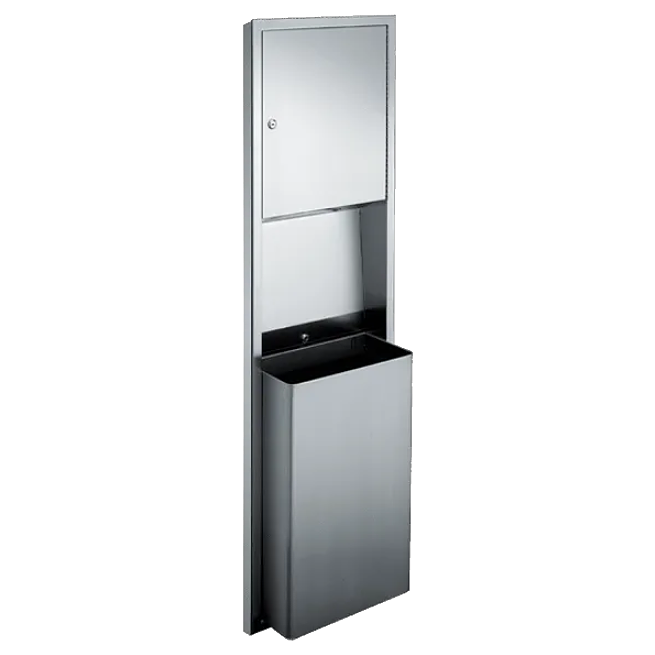 Paper Towel Disp. & Waste Receptacle - Multi, C-Fold - 12 gal. Semi-Recessed