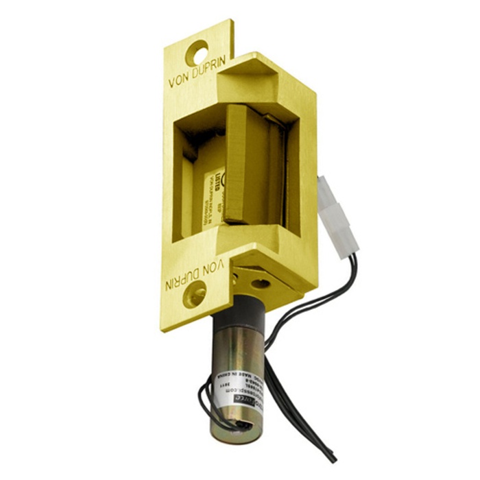 Von Duprin Special Order Electric Strike for use with Mortise or cylindrical Locks - US3 Bright Brass - DS Dual Switch Monitor Special Orders