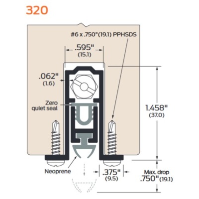 Zero International Light Duty Mortised Automatic Door Bottom Thresholds & Weatherstripping