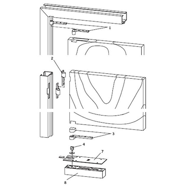 dormakaba 3/4 Offset, Single Acting Complete Floor Closer Floor Closers