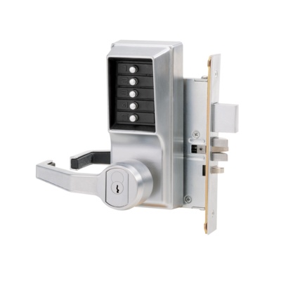 dormakaba Pushbutton Mortise Lock with Key Override, Passage and Lockout Keyless Door Locks image 2