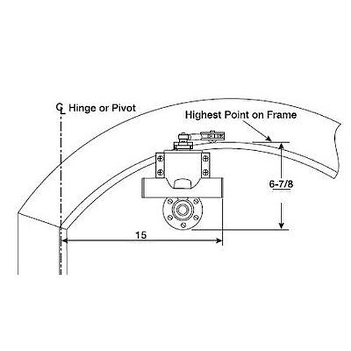 Yale Special Order Offset Adjustable Bracket for Arched or Circular Top Door Special Orders