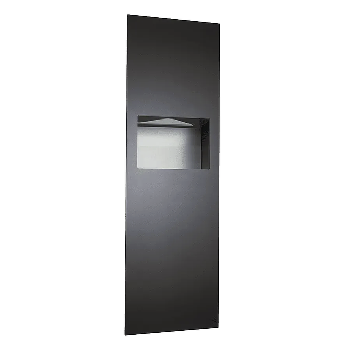 Fully Recessed Paper Towel Disp. & Waste Receptacle - Matte Black Phenolic Door