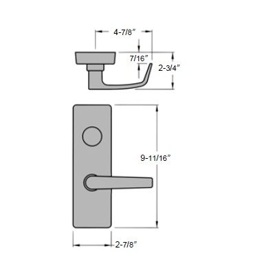 Precision Hardware Special Order Entry Lever Trim for Olympian Cross Bar Exit Device Special Orders image 2