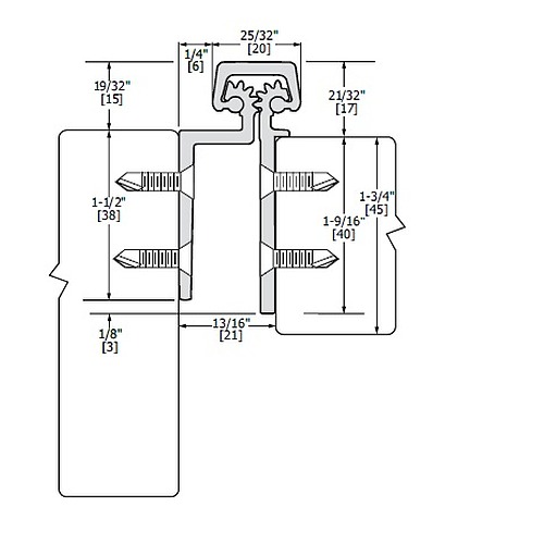 Roton Special Order Continuous Concealed Leaf Heavy Duty Safety Hinge Special Orders